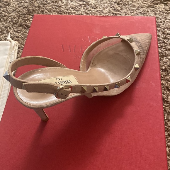 Valentino Rockstud Mesh Lace Slingback Sling Strap Sandal - Picture 8 of 14